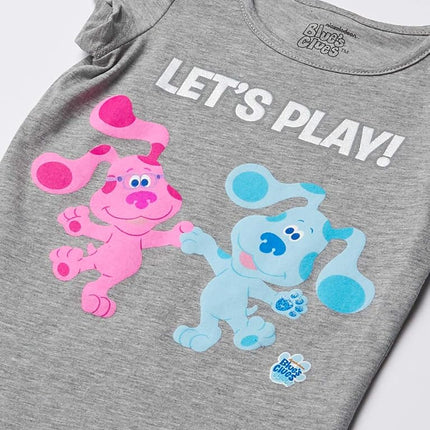Nickelodeon Blue's Clues & You Be You Toddler Girls Short Sleeve Tee Shirt-Blue & Magenta - Grey - 4 Years