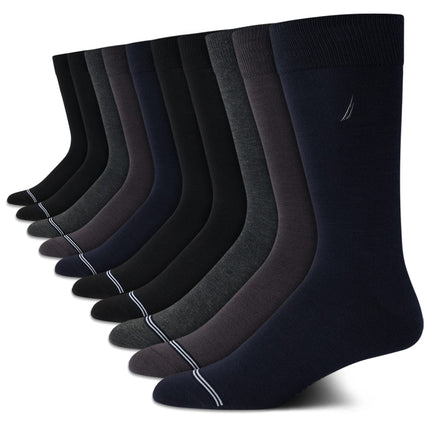 Nautica Men's Dress Socks - Patterned Crew Socks (