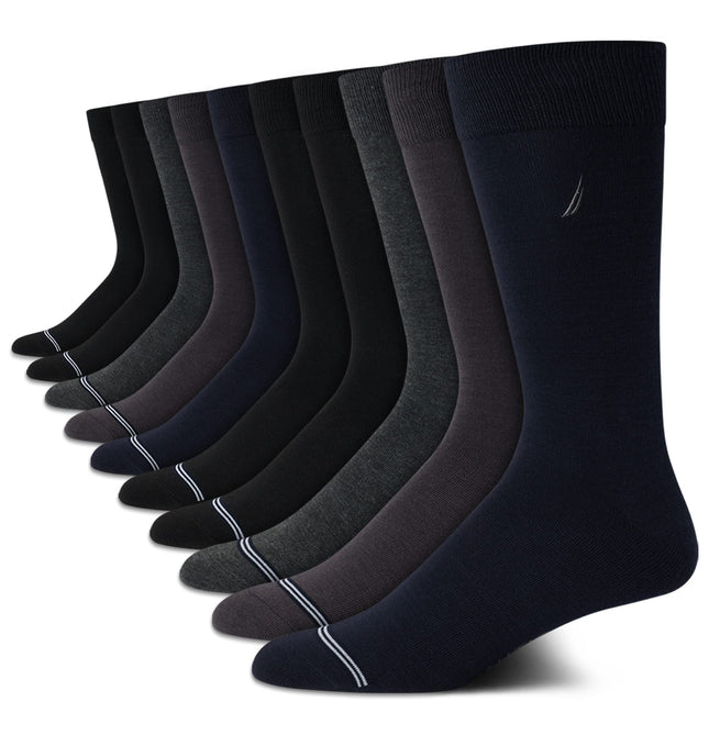 Nautica Men's Dress Socks - Patterned Crew Socks (