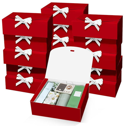 PEKGRIL 15 PCs Gift Boxes with Lids, Red 10X8X4 In