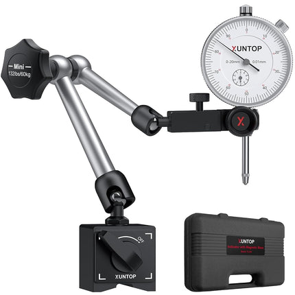 XUNTOP Dial Indicator 20mm/0.01mm with 132lbs/60kg