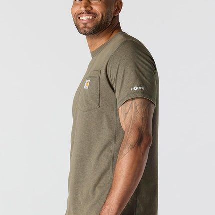 Carhartt Men's Force Relaxed Fit Midweight Short-Sleeve Pocket T-Shirt, Basil Heather, XL Tall