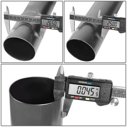 DNA MOTORING ZTL-PP-25-90-RAW 90 Degree Bend Tube DIY Custom Mandrel Exhaust Tubing, 2.5" OD, Mild Steel,Universal Fit