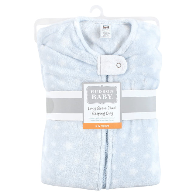 Hudson Baby Unisex BabyPlush Sleeping Bag, Sack, Blanket, Blue Stars, 12-18 Months