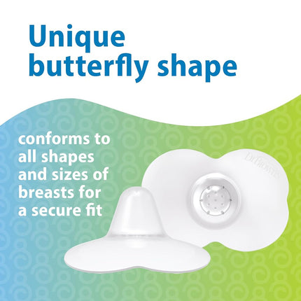 Dr. Brown's Butterfly Breastfeeding Nipple Shields for Protecting Sore, Flat or Inverted Nipples, Essential for Latching Difficulties with Microwave Sterilizer Carrying Case, 24mm