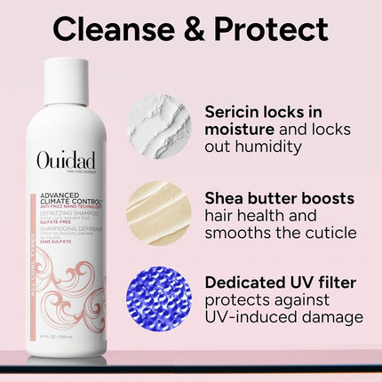 Ouidad Advanced Defrizzing Shampoo for Wavy Curly Coily Hair 250ml