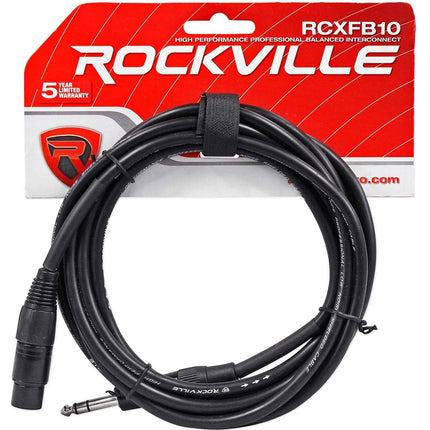 Rockville RCXFB10B 10' Female XLR to 1/4'' TRS Cab