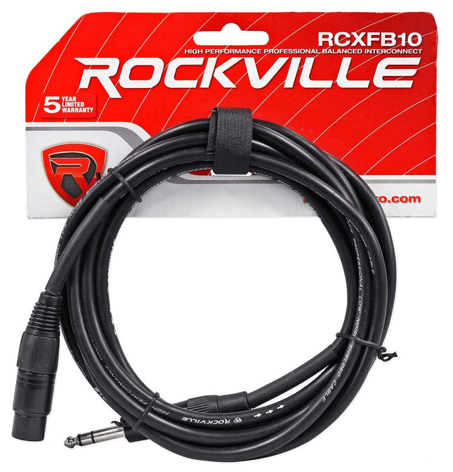 Rockville RCXFB10B 10' Female XLR to 1/4'' TRS Cab