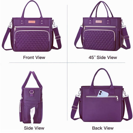 EASYA Large Women Lunch Bags for Work Insulated/Insulated Adult Lunch Box for Womens/Nylon Thermal Lunch Bag for Women/Leakproof Cooler Lunch Tote Bag with Storage Pocket (Mirage Purple)