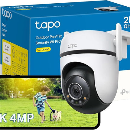Tapo 2K 4MP Pan/Tilt Outdoor Wired Wi-Fi Security 