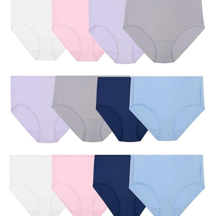 Ropa interior de microfibra de tiro alto para mujer Fruit of the Loom, varios colores, talla 14 (paquete de 12)