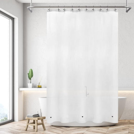 Mrs Awesome Stall Shower Curtain Liner with 3 Magnets 54 x 72 inch, PEVA 8G Thick & Heavy Duty Plastic Shower Curtain for Bathroom, Waterproof, 54x72, Frost