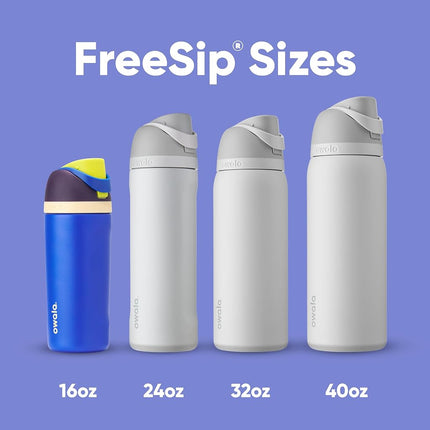 Owala Kids FreeSip Insulated Stainless Steel Water Bottle with Straw, BPA-Free Sports Water Bottle, Great for Travel, 16 oz, Celestial Sphere