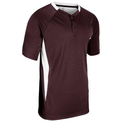 Maillot de Baseball/Softball 2 boutons CHAMPRO Clean Up, Adulte 2TG, Marron, Blanc