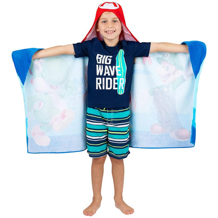 Franco Kids Bath and Beach Soft Cotton Terry Hooded Towel Wrap, 24" x 50", Mario