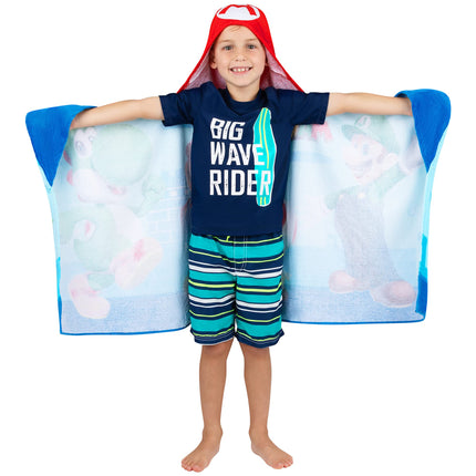 Franco Kids Bath and Beach Soft Cotton Terry Hooded Towel Wrap, 24" x 50", Mario