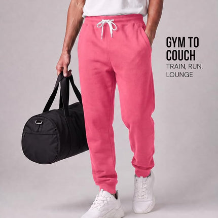 Southpole Men's 1570 Basic Active Fleece Jogger Sweatpants, Deep Pink, XXL
