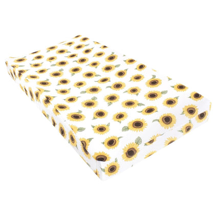 Hudson Baby Unisex Baby Changing Pad Cover, Sunflo