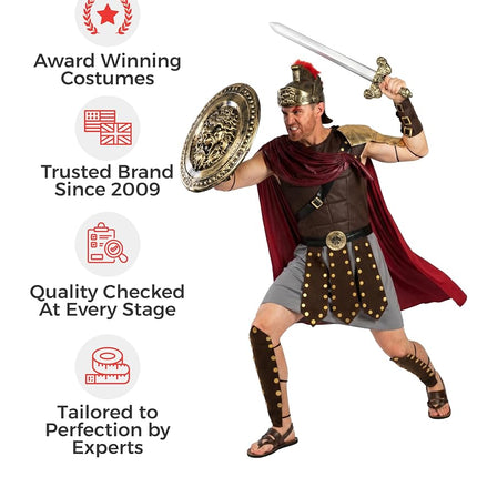 Morph Gladiator Costume, Halloween Costumes for Men, XL