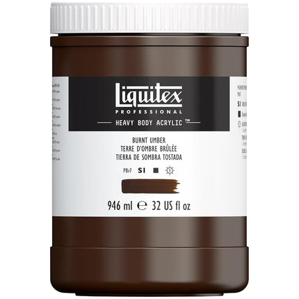 Peinture acrylique Liquitex Professional Heavy Body, pot de 946 ml, Terre d'ombre brûlée