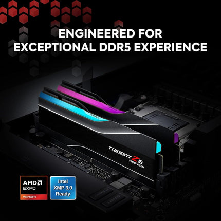 G.Skill Trident Z5 NEO RGB Series (AMD Expo) 32GB (2 x 16GB) 288-Pin SDRAM DDR5 6000 CL36-36-36-96 1.35V Dual Channel Desktop Memory F5-6000J3636F16GX2-TZ5NR (Matte Black)