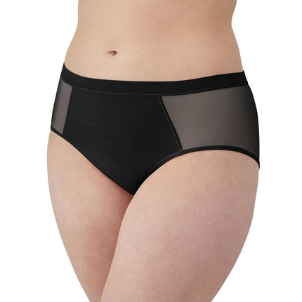 Bali Paquete de 3 para Mujer, Bikini de Malla Second Skin, Ropa Interior Sin Costuras, Negro/Negro/Gris Cristal, 7