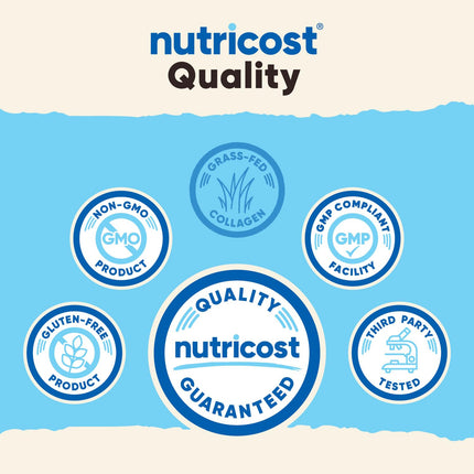 Nutricost Colágeno de res alimentada con pasto en polvo 454 g (caramelo salado) - Hidrolizado de colágeno bovino alimentado con pasto - Péptidos de colágeno