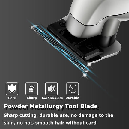 KEMEI 2293 Cordless T-Blade Hair and Beard Trimmer for Men, Silver