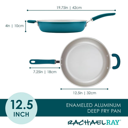 Rachael Ray Create Delicious Sartén/Olla/Cacerola Antiadherente Profunda - 31.75 cm, Azul