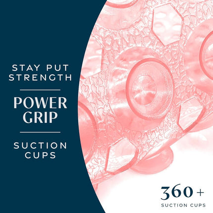 SlipX Solutions Power Grip 39x16 Bathtub & Shower Mat | Premium Non-Slip Bath Safety | Clear Coral