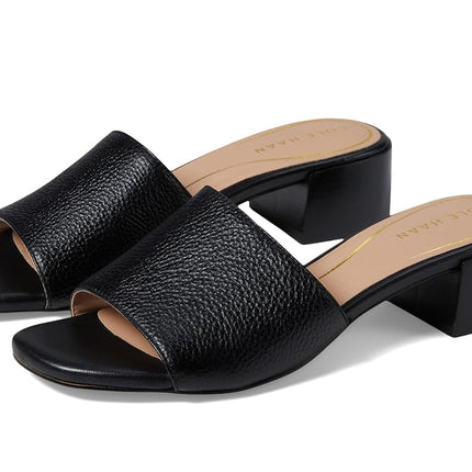 Cole Haan Women's Calli Single Band Sandal Flat, Black Leather, 4.5 UK