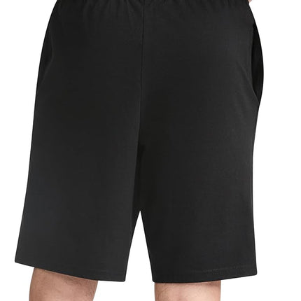 Champion Men's, Lightweight Lounge, Casual Jersey Knit, Weekend Shorts (Reg. Or Big & Tall), Black C Patch Logo, XX-Large