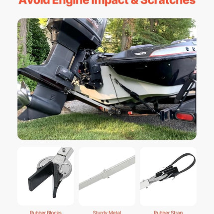VEVOR Transom Saver, 23-35 in, Adjustable Boat Transom Saver with Composite Head, Corrosion-Resistant Easy-to-Install Transom Savers for Less Than 100 HP Outboard Motor, Fit for Roller & Trailer