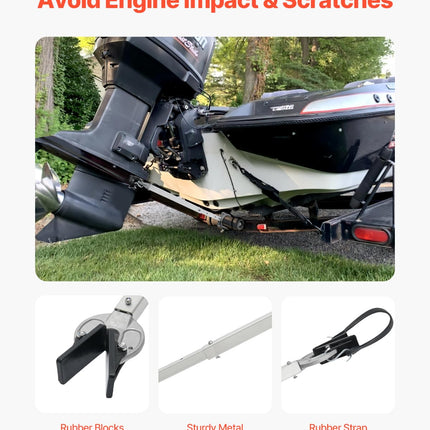 VEVOR Transom Saver, 23-35 in, Adjustable Boat Transom Saver with Composite Head, Corrosion-Resistant Easy-to-Install Transom Savers for Less Than 100 HP Outboard Motor, Fit for Roller & Trailer