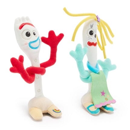 Disney Store Official Forky & Karen Beverly Magnetic Shoulder Plush Set - This Whimsical Duo Includes Magnetic Pad and Soft Fluffy Fabric - Forky & Knify Plush from Toy Story 5 - Mini 7"