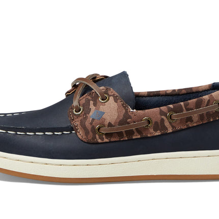 Sperry Unisex-Child Cup II Zapatos de barco, Tan/Navy, 2.5 US Niño grande