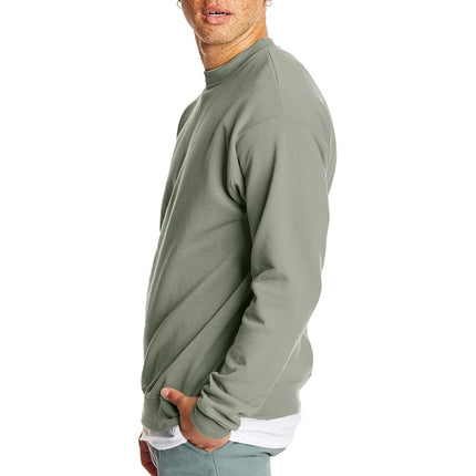 Hanes EcoSmart Fleece, pull en mélange de coton, col rond pour homme (1 ou 2 paquets), vert délavé - 1 paquet, 5TG