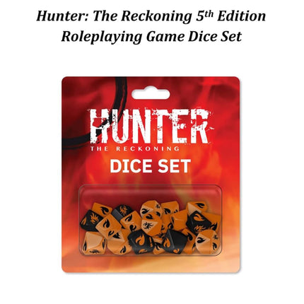 Renegade Game Studios | Hunter: The Reckoning 5th Edition Dice Set | Tabletop Role-Playing Accessory | Ages 18+, Orange