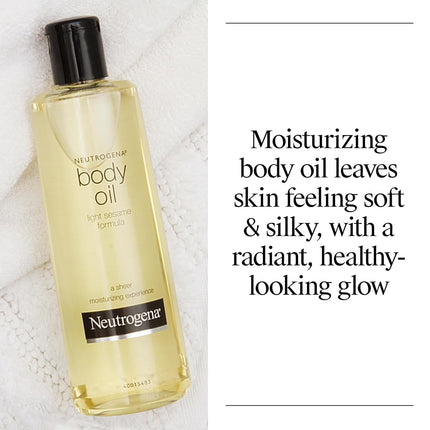 Neutrogena Lightweight Body Oil for Dry Skin, Sheer Moisturizer in Light Sesame Formula, 16 fl. oz