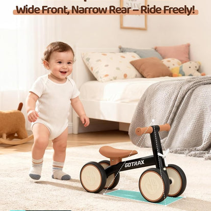Gotrax Baby Balance Bike 1-2 Years, 7" Front&Rear Silent Wheels, Sturdy Steel Frame 66 lbs Load, Quick 2-Min Assembly, CPC Certified, Comfortable Soft Seat, Toddler Birthday Gift for Boys&Girls Yellow