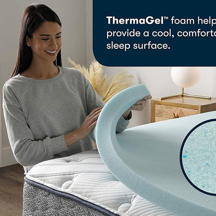 Surmatelas en mousse à mémoire de forme Serta ThermaGel, rafraîchissant et soulageant la pression, 5 cm, California King