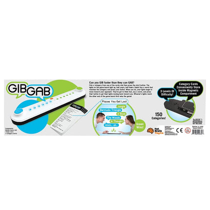 Fat Brain Toys GibGab - Fast-Paced Trivia Party Game for Kids and Adults, 2 Players