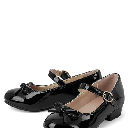 The Children's Place Girl's Baby Toddler Low Heel Dress Pumps, Black, 11 US Toddler