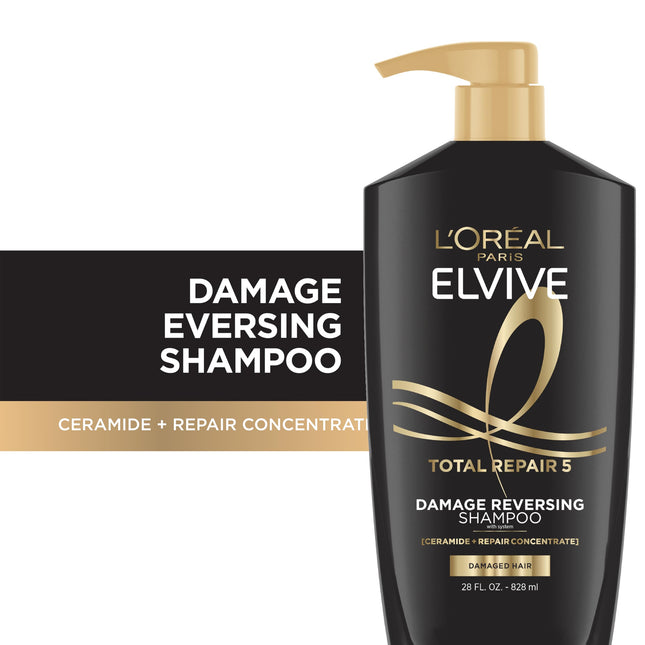Visit the L'Oreal Paris Store L'Oreal Paris Elvive Total Repair 5 Repairing Shampoo and Conditioner for Damaged Hair Shampoo and Conditioner Set with Protein and Ceramide 1 kit