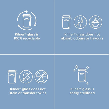 Kilner Clip-Top Storage Jar, 1 Litre, Airtight, Glass, for Fruit, Vegetables, Coffee, Tea, Flour