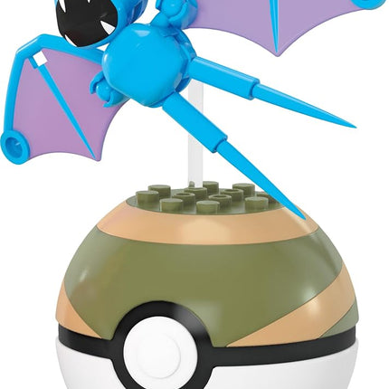 MEGA Pokémon Building Toys Set Pikachu & Zubat with 40 Pieces, 2 Poseable Characters and Poké Ball, 2 Inches Tall, for Kids, HXP12