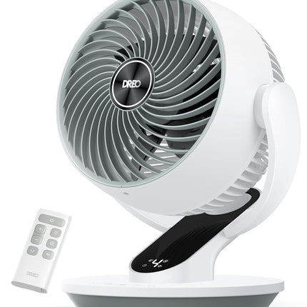 Dreo Oscillating Fan for Bedroom, 9 Inch Quiet Table Fans for Home Whole Room, 70ft Powerful Airflow, Desk Air Circulator Fan with Remote, 120� Adjustable Tilt, 4 Speeds, 8H Timer, for Office Desktop