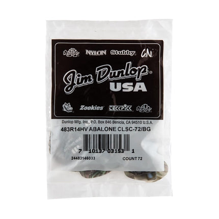 Dunlop 483R14HV Genuine Celluloid, Abalone, Heavy, 72/Bag