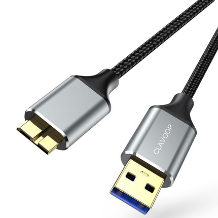 CLAVOOP USB 3.0 Micro B Cable 1.5 FT, External Har