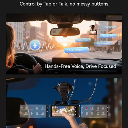 REDTIGER 4K STARVIS 2 Dashcam Front Rear, 5GHz WiFi 20MB/s, Free 128GB Card
